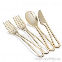 160 Piece Gold Plastic Cutlery Set  Gold Plastic Silverware Set  Heavy Duty Bulk Disposable Gold Modern Flatware  80 Plastic Forks  40 Knives  40 Soup Spoons Settings for 40 Guests. - B0725RPGJY